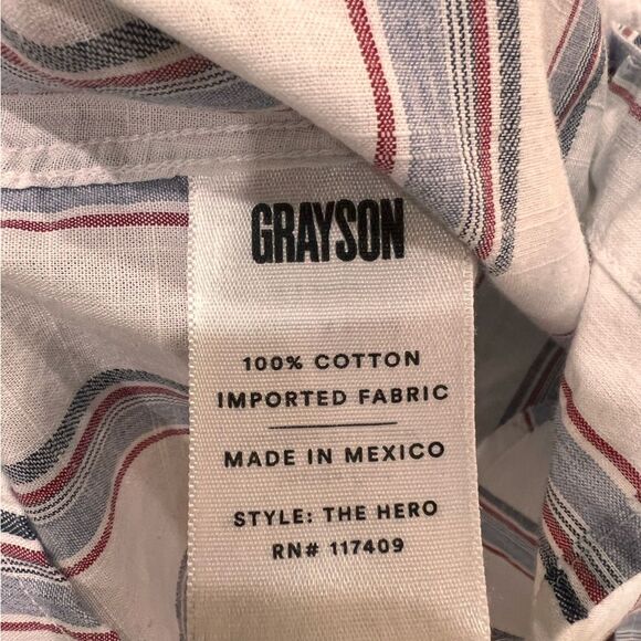 Grayson The Hero Cotton Button Down Shirt Bundle Striped & Bicycle Print Sz 3 M - Picture 7 of 16